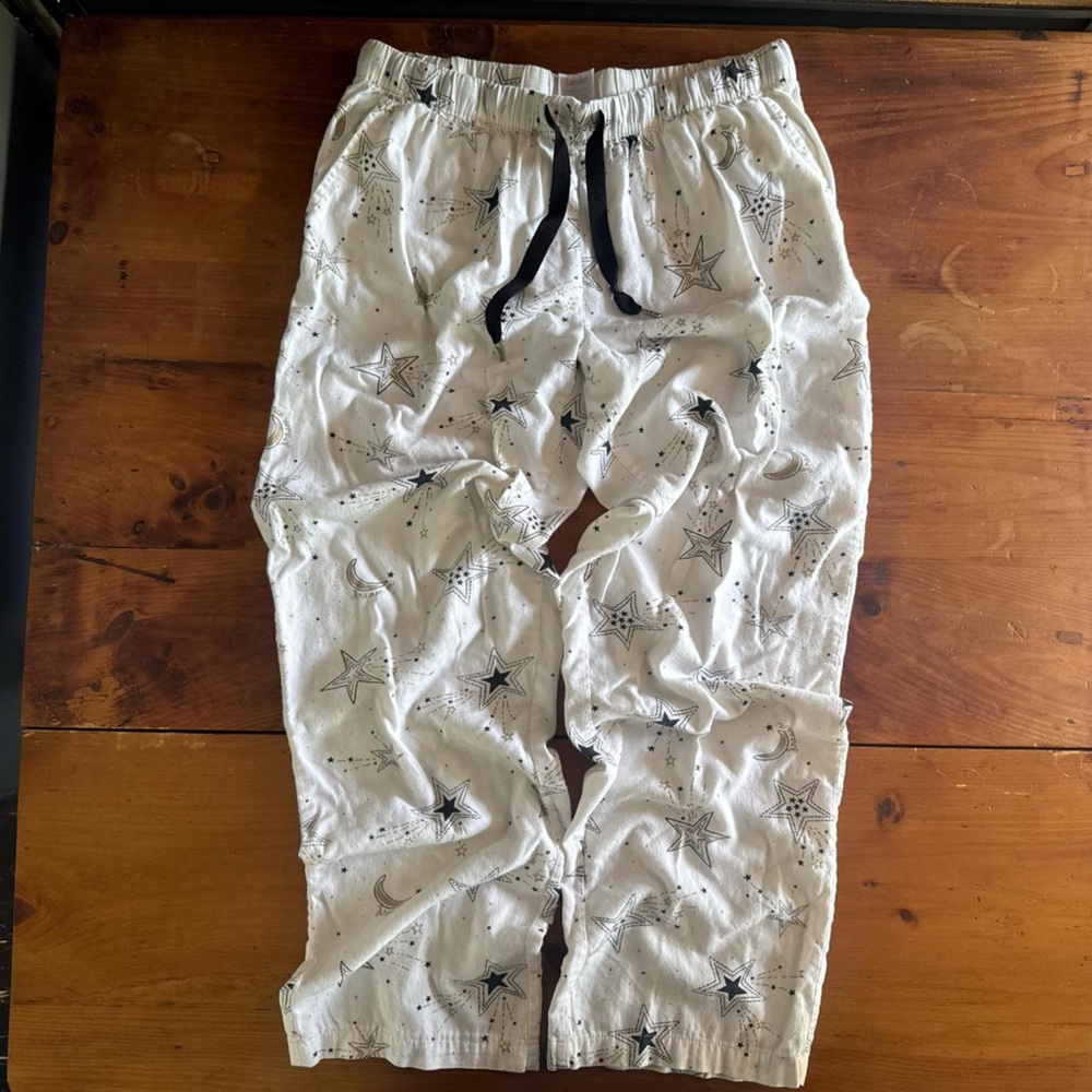 White Star Print Pajama Pants